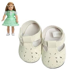 American Girl Emily Recital Shoes White Patent Leather T Strap Doll Accessory